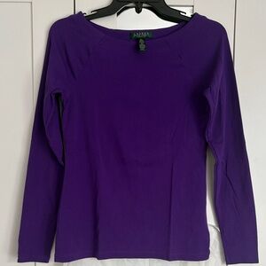 Lauren Ralph Lauren petite Women's Vibrant Purple Blouse large in excellent con